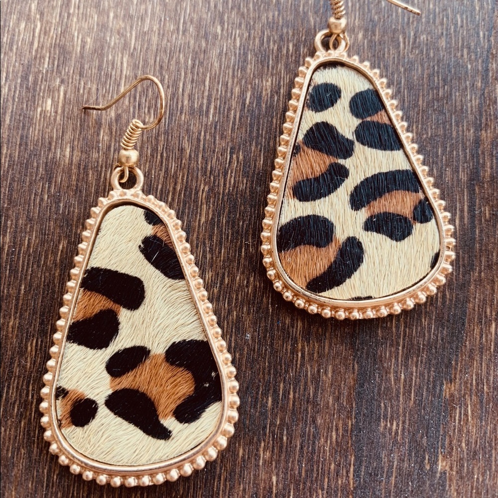 Leopard Teardrop Earrings
